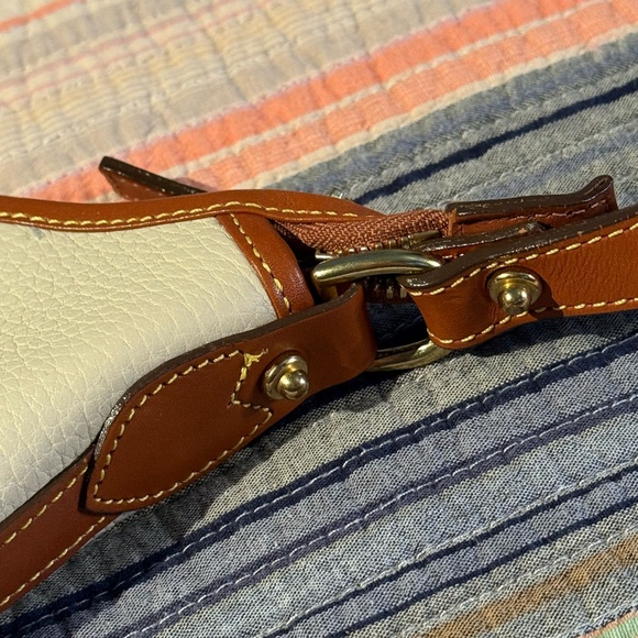 Dooney & Bourke Cream/Brown Hobo Shoulder Bag with pebbled leather - Picture 5 of 13